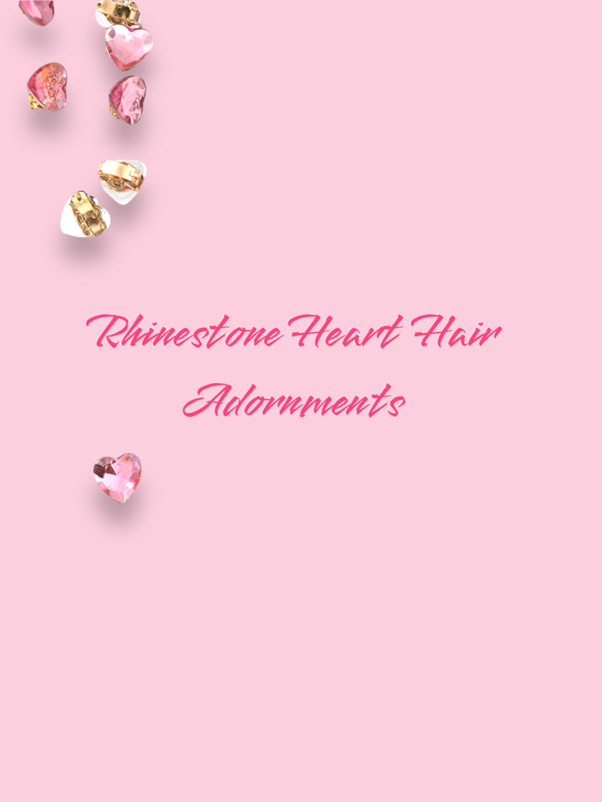 Rhinestone heart hair accessories. Hair adornment clips