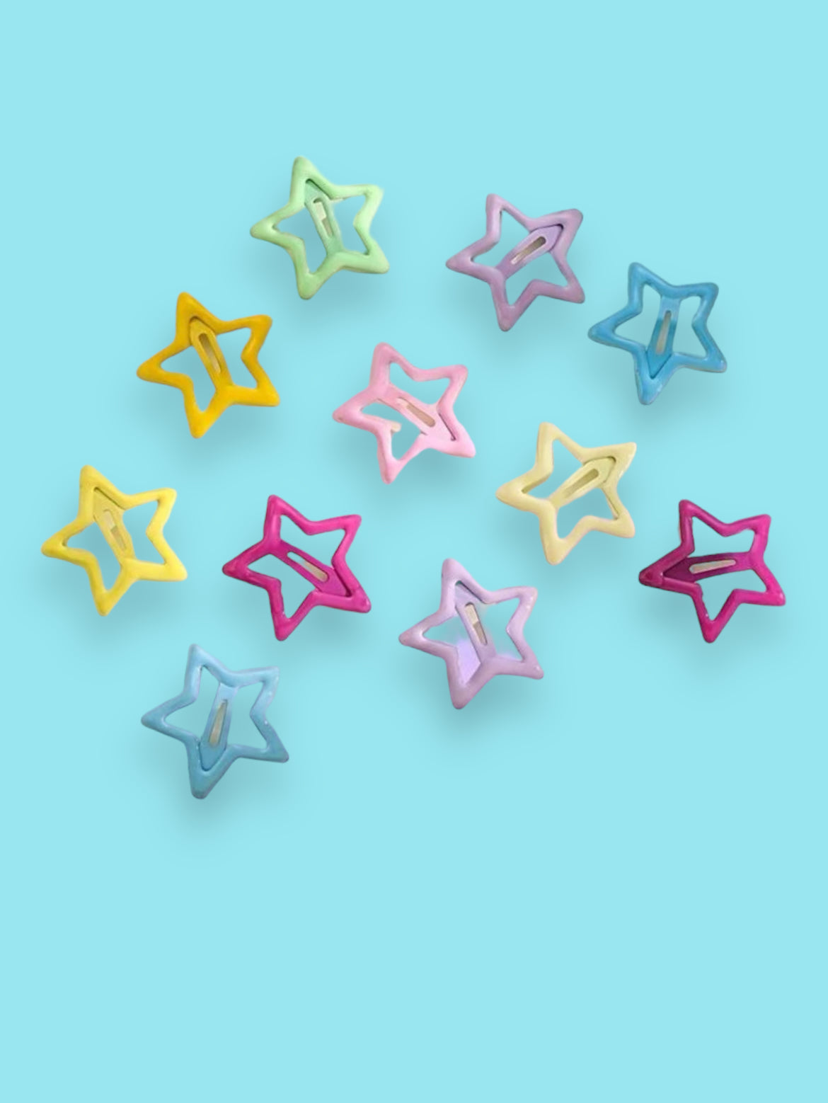 Luminescent Star hair clips, glow in the dark hair star clips