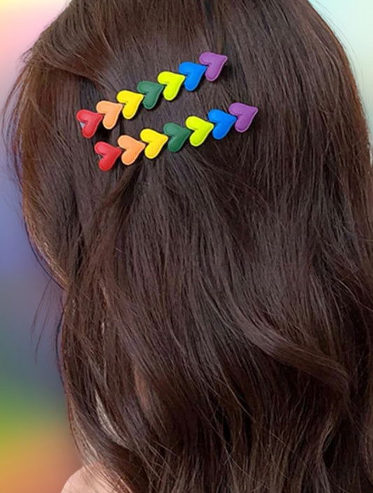 Rainbow heart heai clips