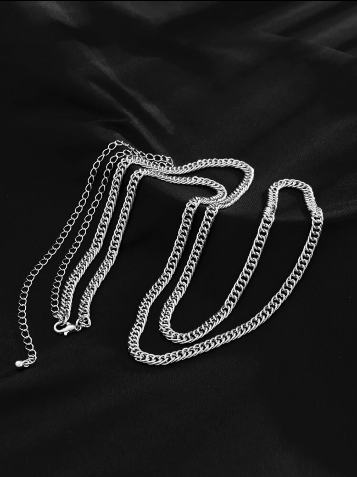 Mens Minimalist Silver Waist Chain