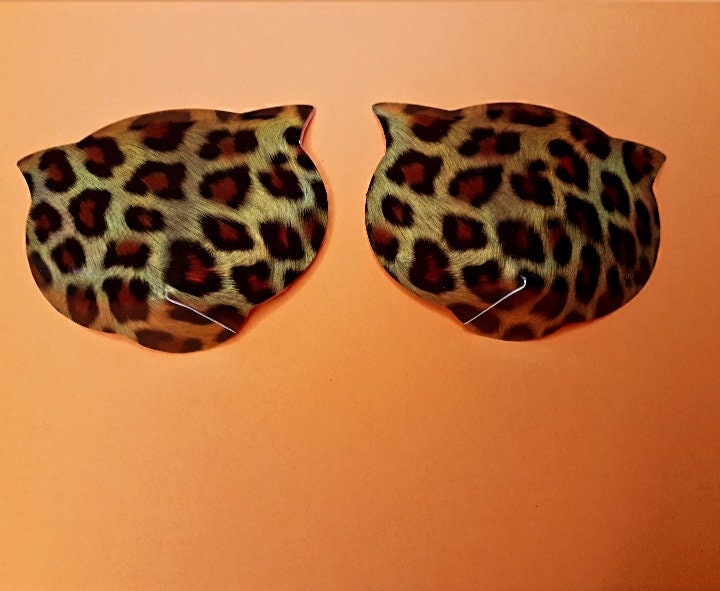 Holographic cheetah print nipple covers