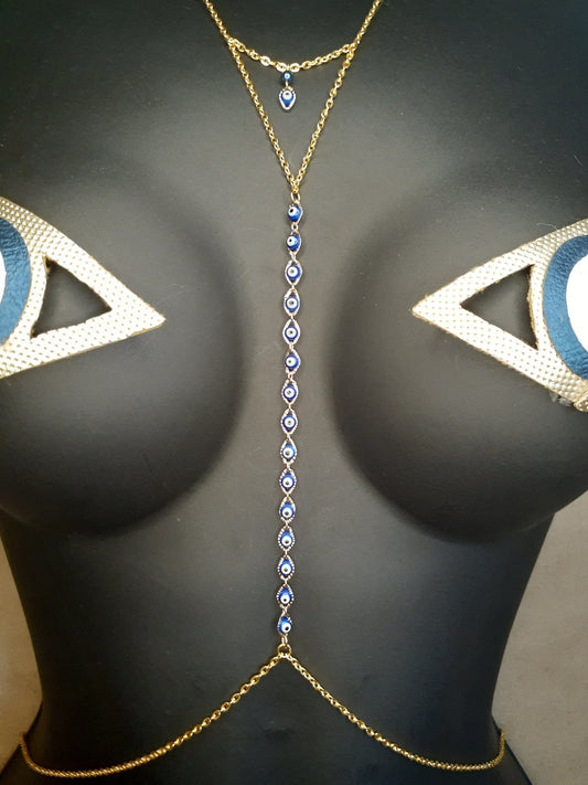 Evil eye body adornment jewelry
