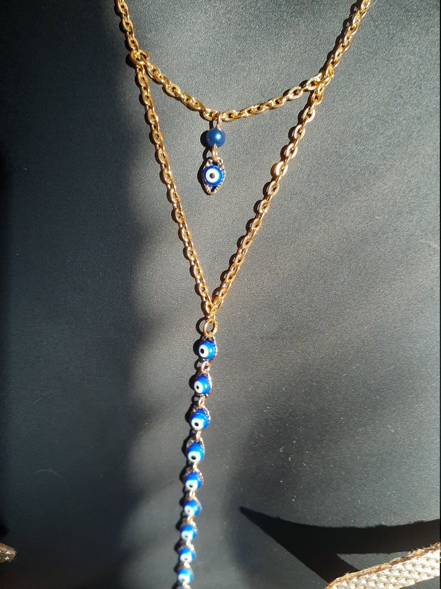 evil eye golden body chain