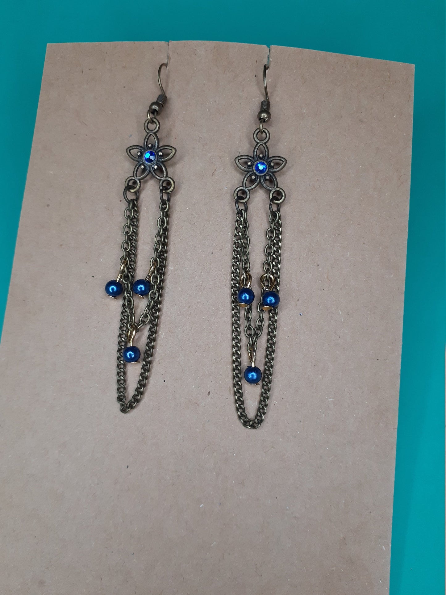 Body chain set- Dainty floral body chain set with matching earrings