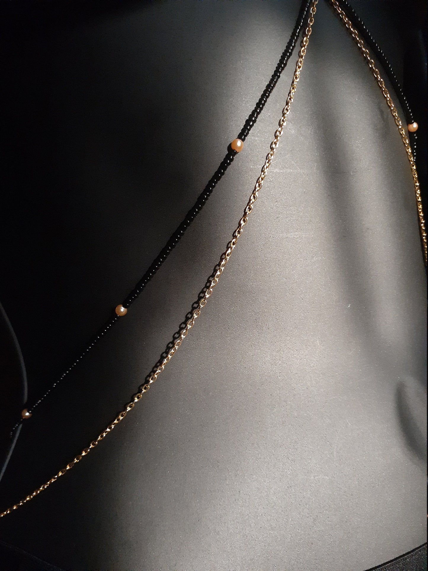 Beaded detail body chain