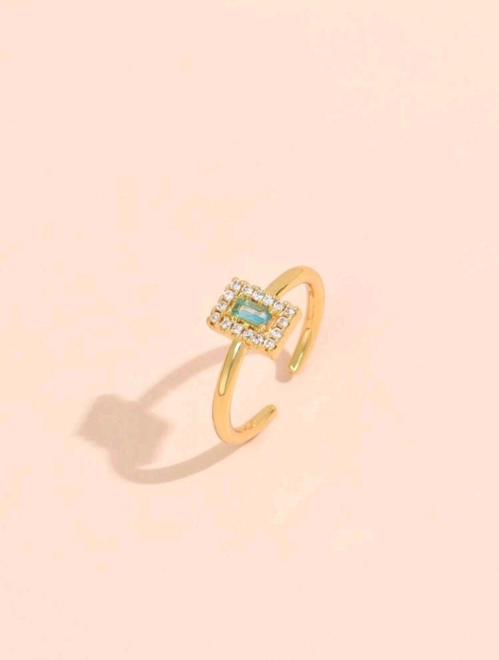 Dainty gemstone gold ring