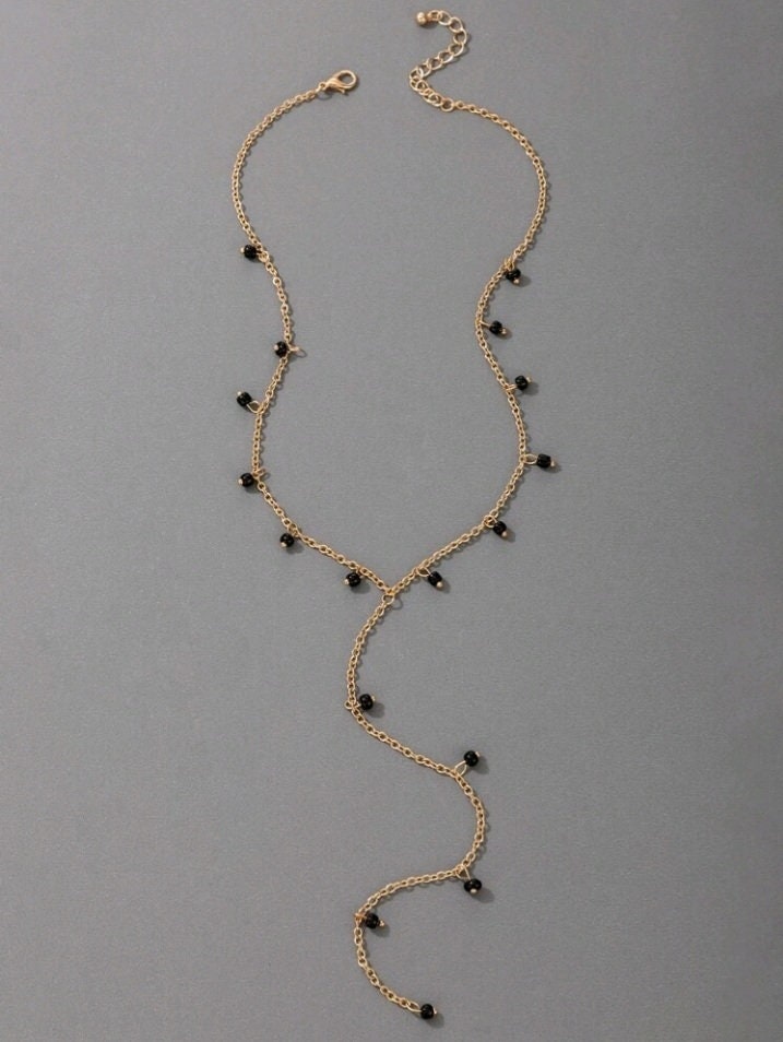 Beaded lariat necklace