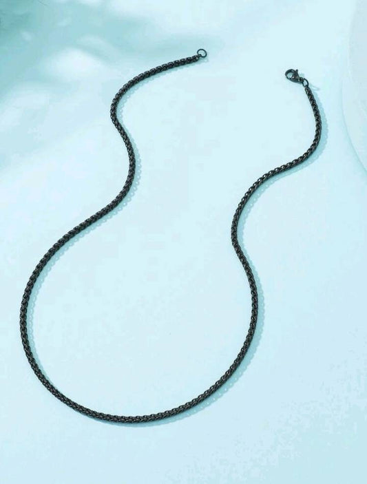 Black chain mens necklace