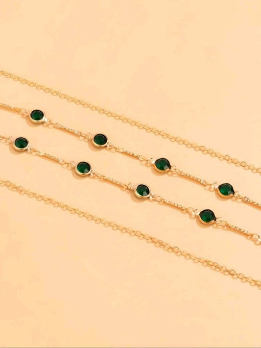Emerald and gold waist chain