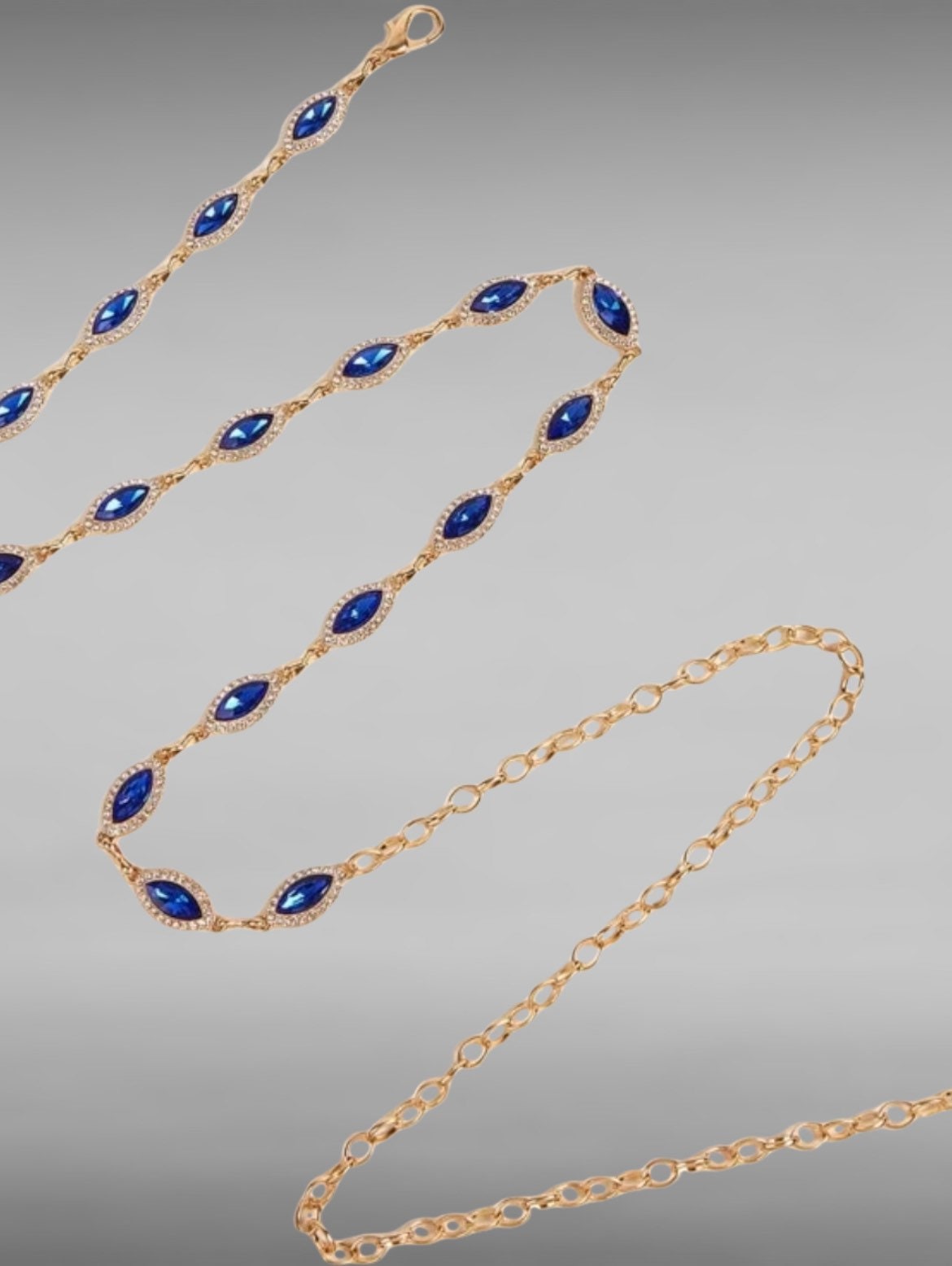 Adjustable rhinestone belt.