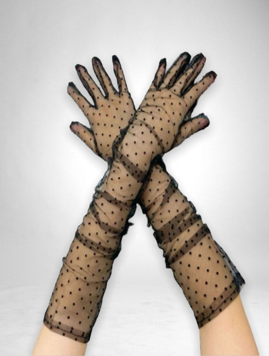 Polka dot fashion gloves