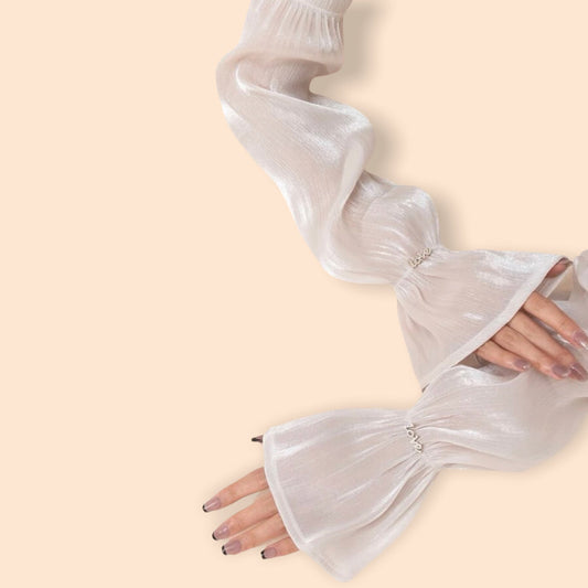 Long creamy white arm sleeves