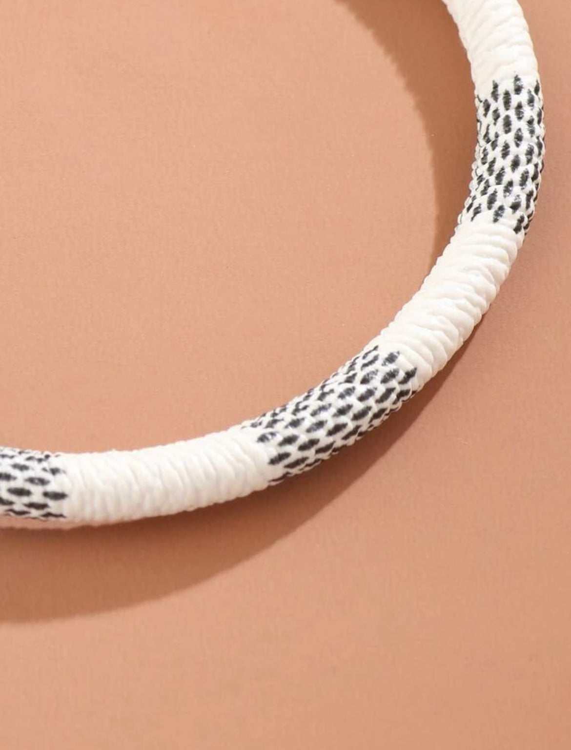 Mens leather bracelet with magnetic clasp- White and Black mens bracelet