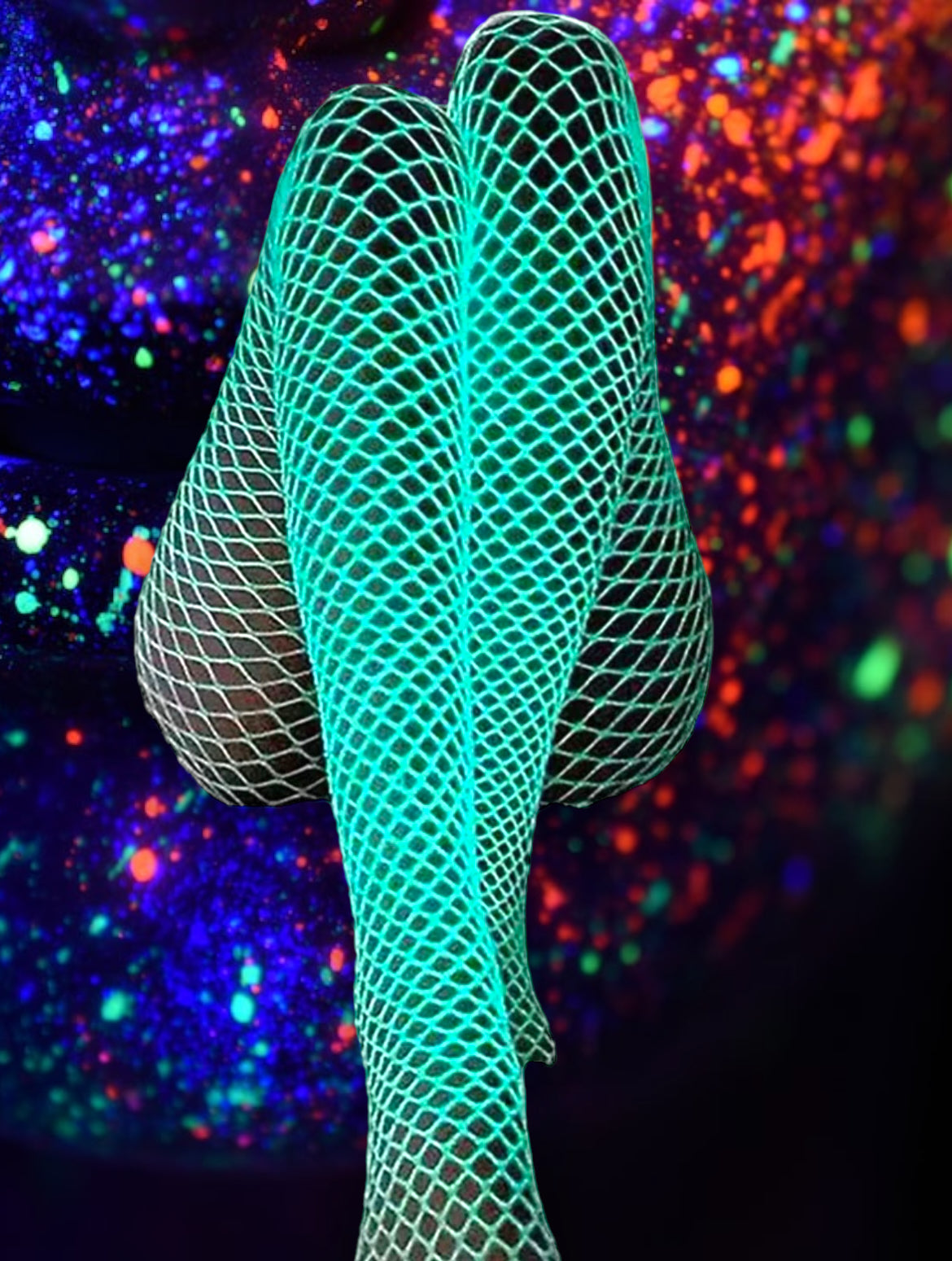 Uv reactive white glow in the dark tights