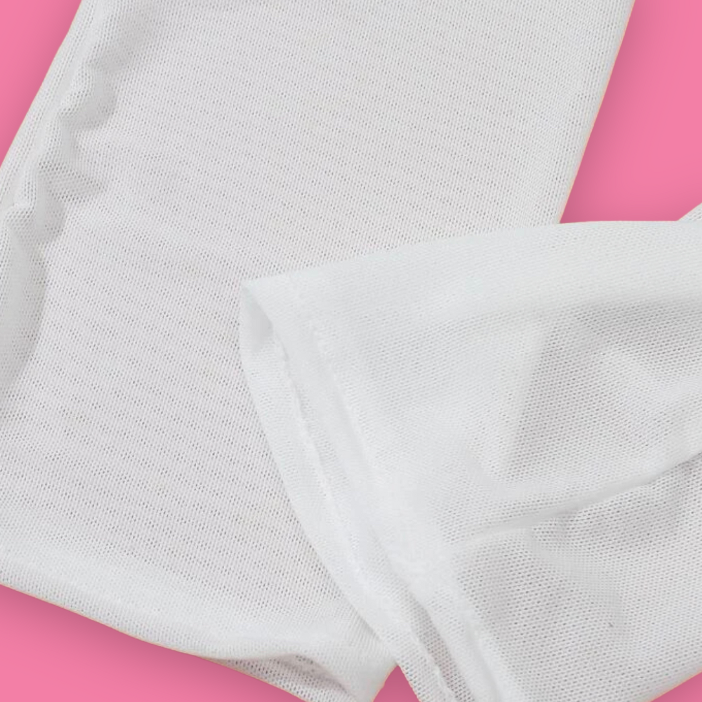 Long white mesh gloves