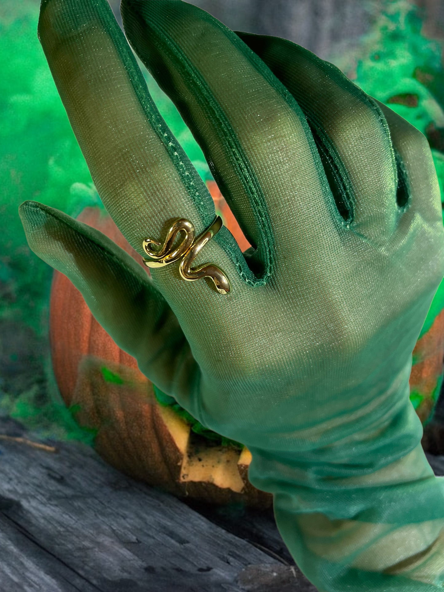 Dark green fashion gloves, Dark green opera gloves, Sheer green gloves, Above the elbow