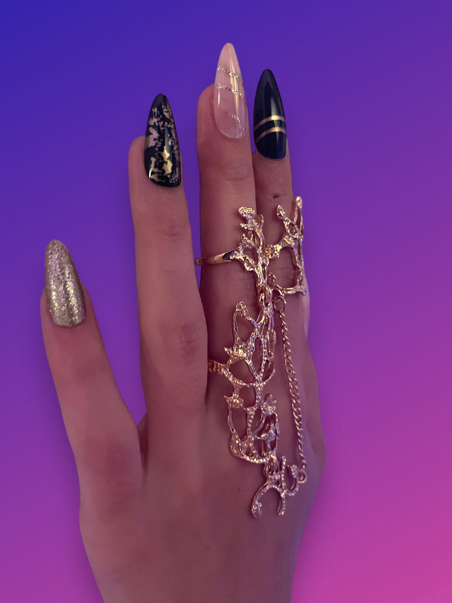 womens vintage floral finger rings