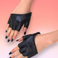 Black fingerless gloves
