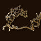 Gold floral design chain rings