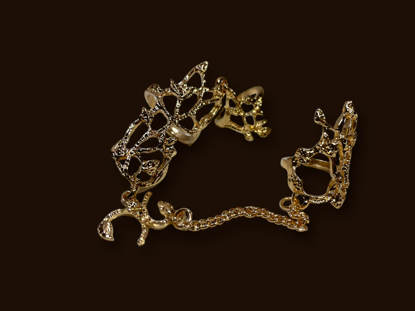 gold floral design rings