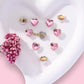 pink heart hair accessories. Rhinestone hair clips.