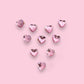 Pink heart rhineston hair beads