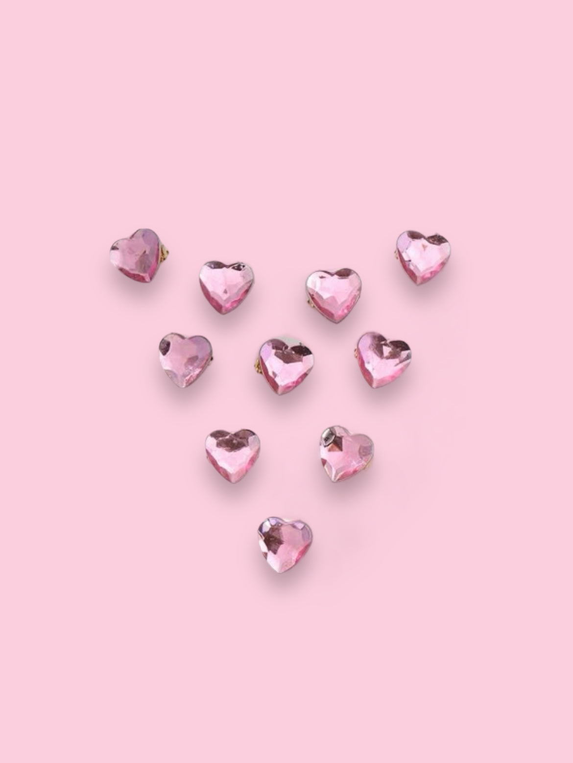 Pink heart rhineston hair beads