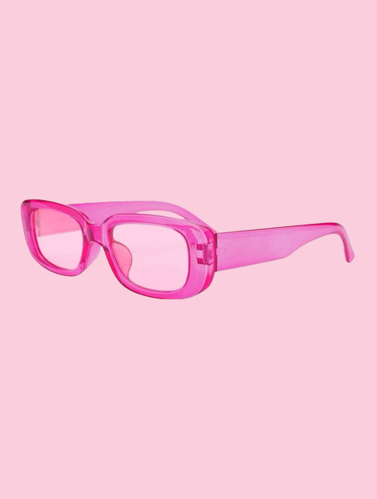 Rounded square lense pink fashion glasses