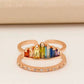 Rainbow design cuff ring