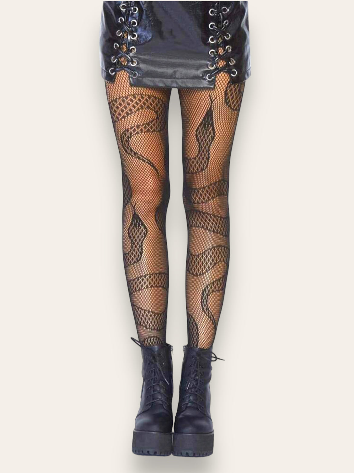 snake serpentine design tights. Elastic waist