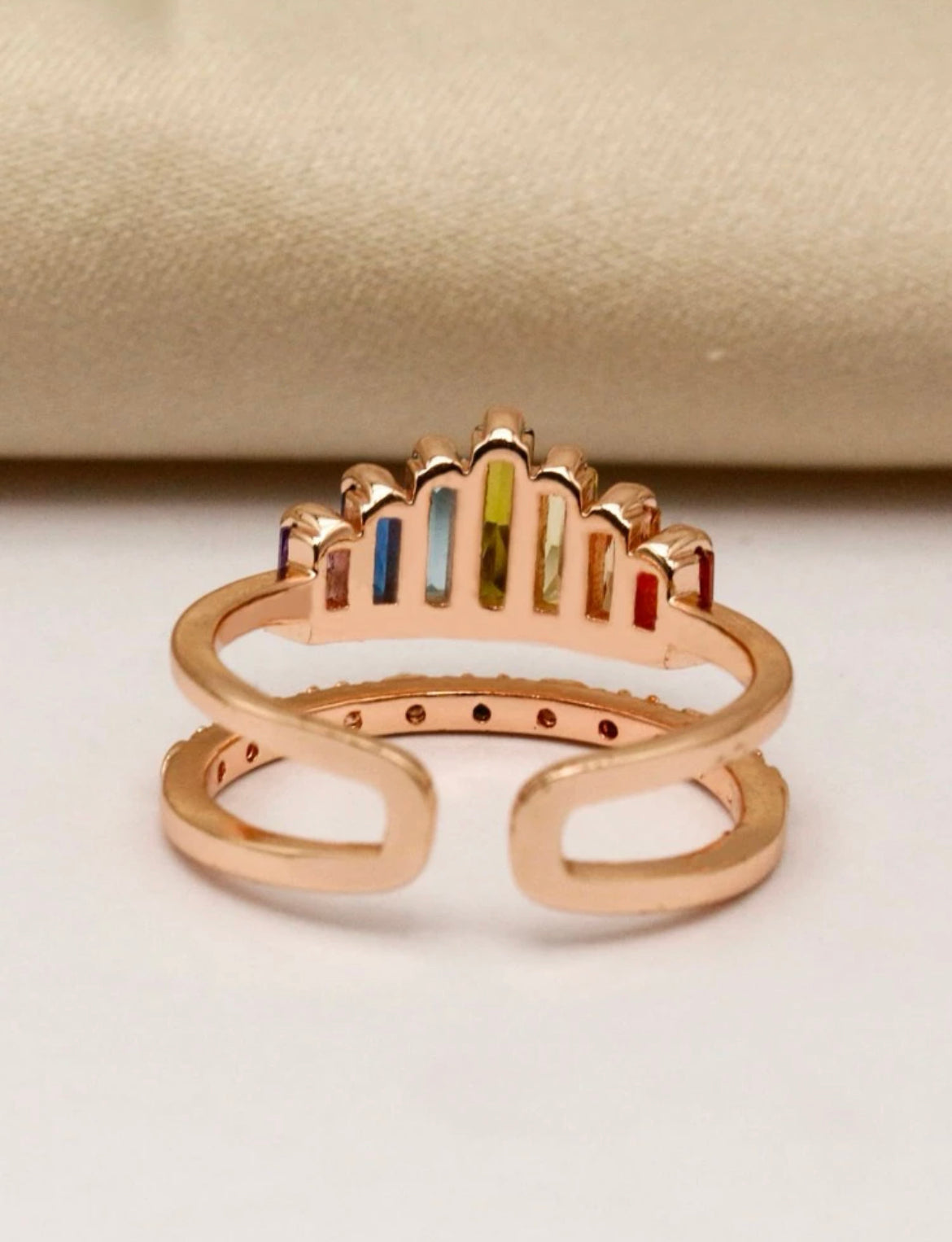 cubic zirconia womens adjustable ring