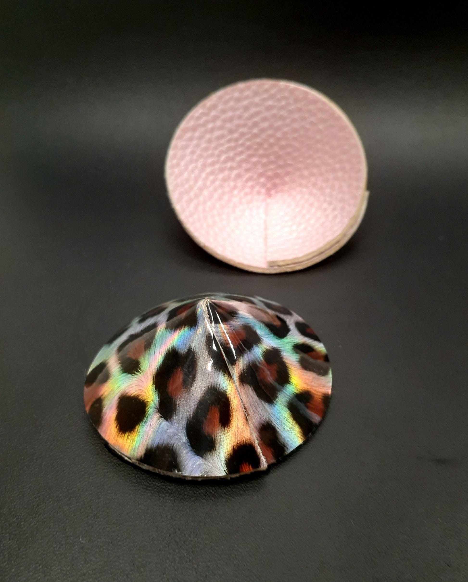 Cheetah print pasties silver holographic
