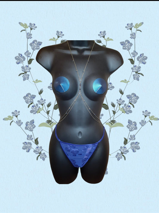 Bronze and blue layered body chain
