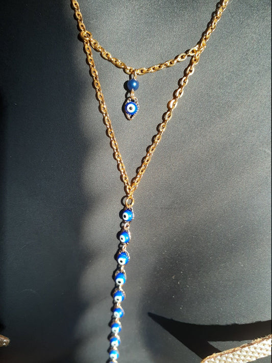 evil eye golden body chain