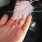 Lavender ostrich feather finish on lavender beaded chain
