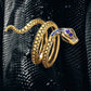 Gold detailed design snake ring. Adjustable.