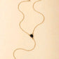 Black teardrop pendant lariat necklace
