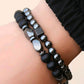 Mens gunmetal bracelet set