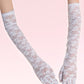 White floral lace opera style gloves