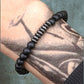 Black and gun metal beaded bracelet for men