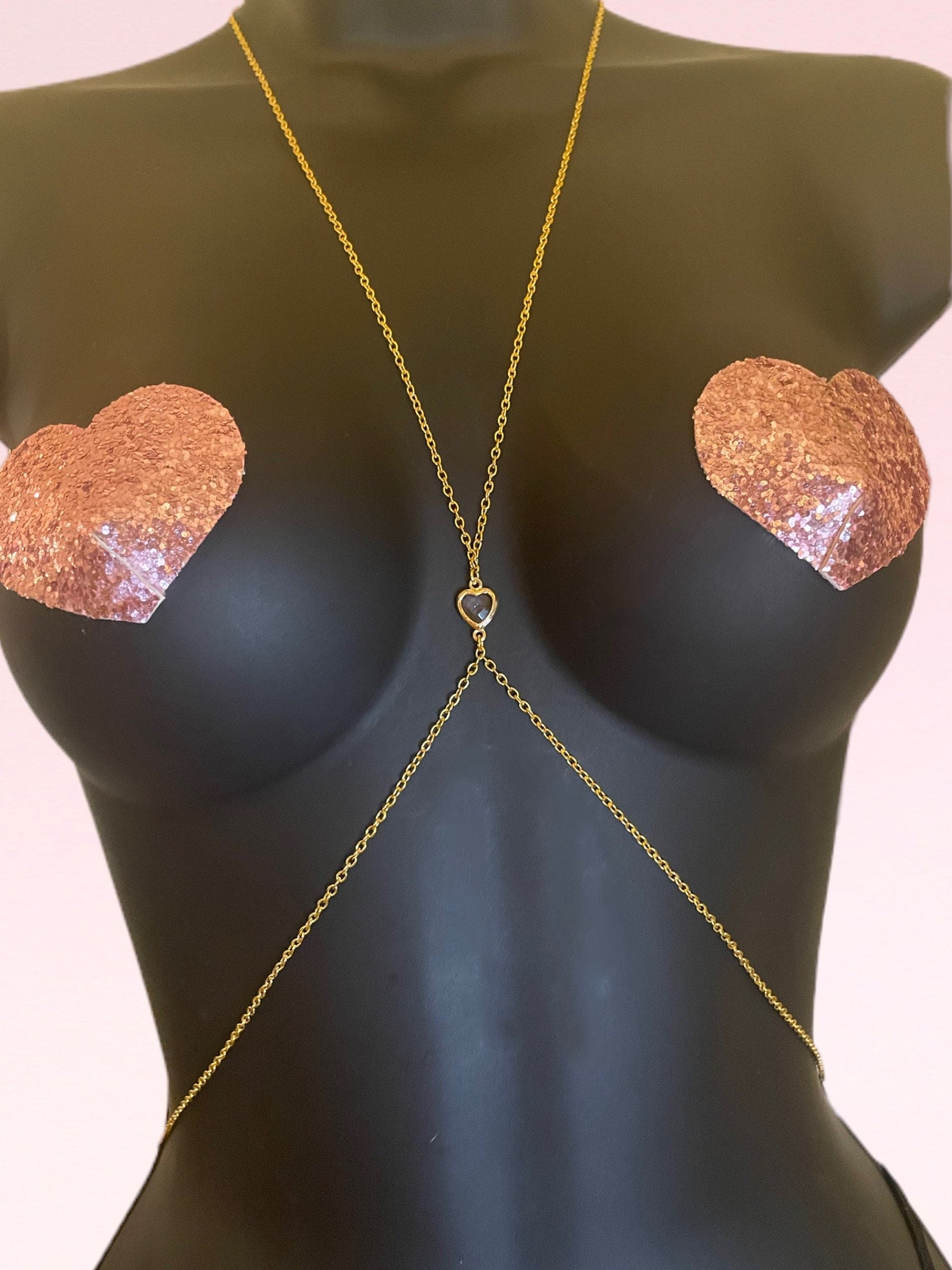 barbiecore body chain