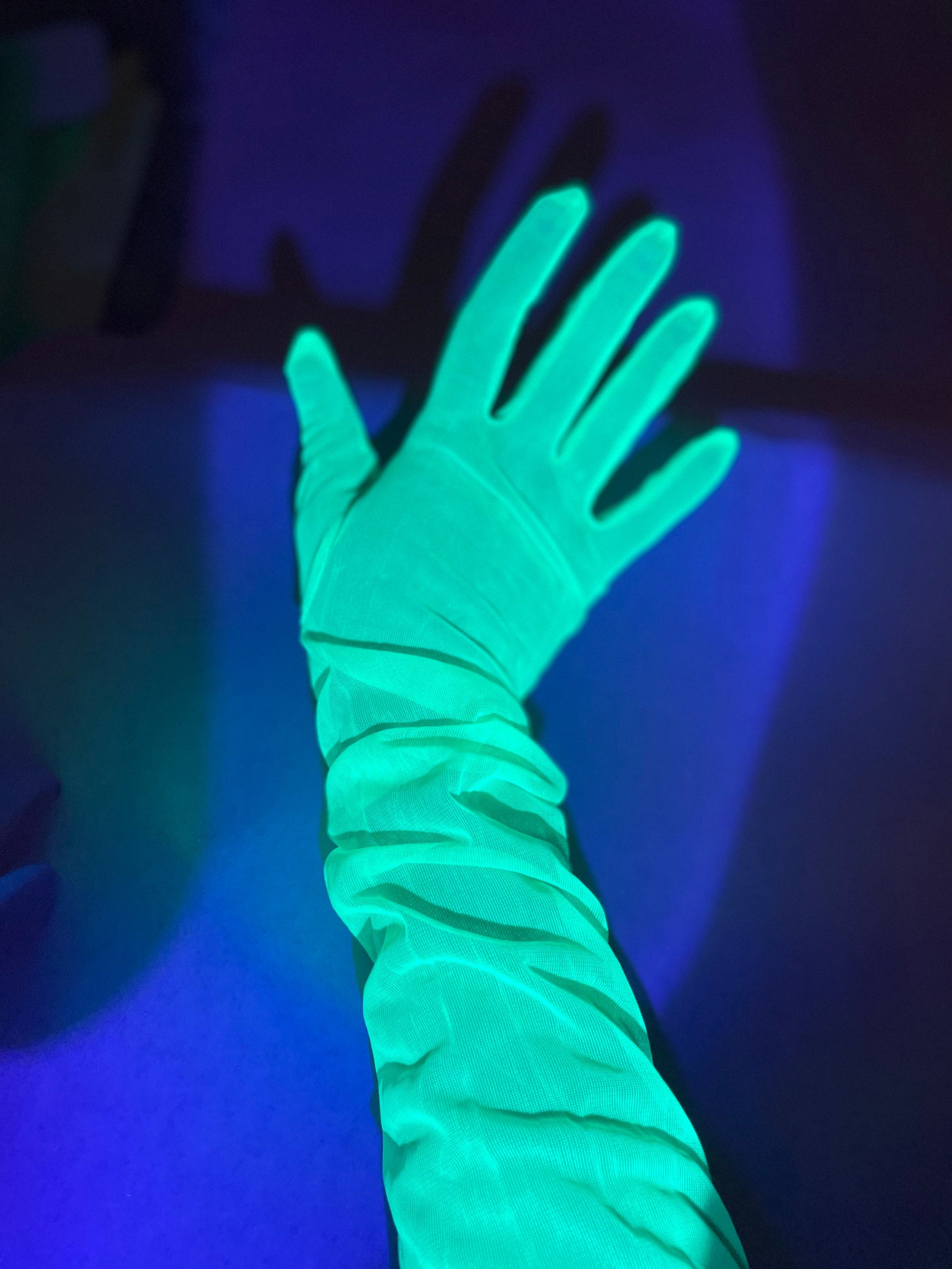 Fluorescent neon green opera style fashion gloves