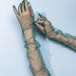 Green mesh opera gloves