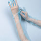 Baby blue opera mesh gloves