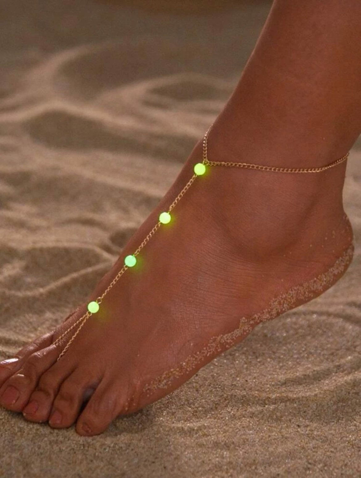 UV reactive beach anklet