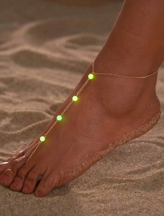 UV reactive beach anklet