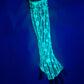 UV reactive arm sleeves, Neon flower pattern arm sleeves, Fluorescent mesh sleeves, Glow in the dark sleeves, Rave arm sleeves