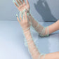Light green opera mesh gloves