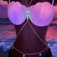 Glow in the dark body chain with luminous waist chain