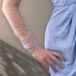 Light gray tulle gloves